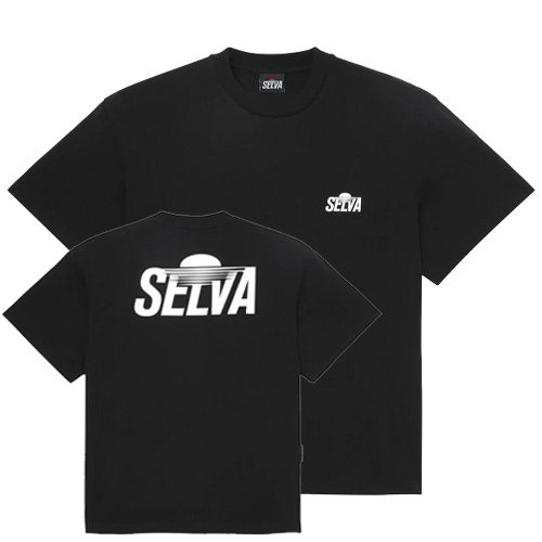 SELVA T-Shirt SUNSET LOGO - black/white